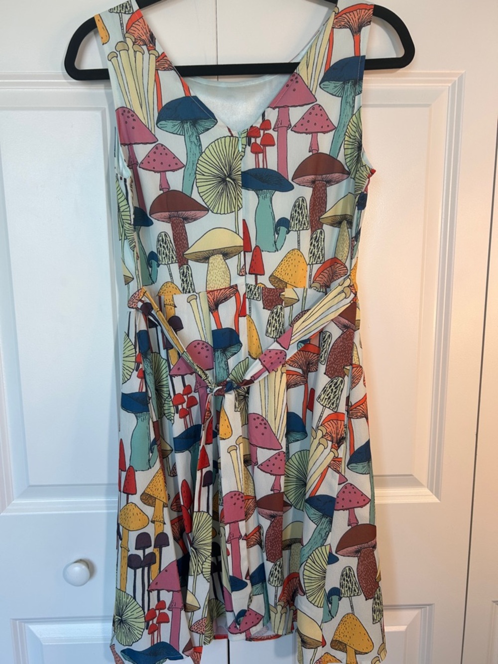 Women’s Multicolor Mushroom Print Midi Dress - Picture 3 of 7